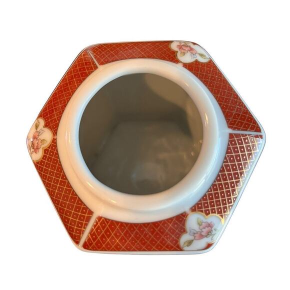 Vintage Oriental Tea Jar, Floral, Made in Japan - Picture 3 of 4